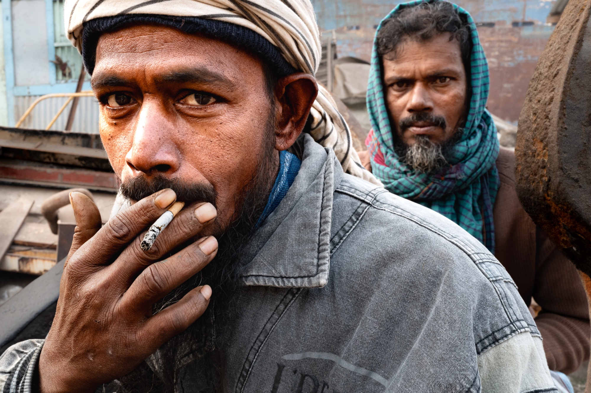 Dulu and Sikandar, shipyard workers at Keraniganj, Dhaka