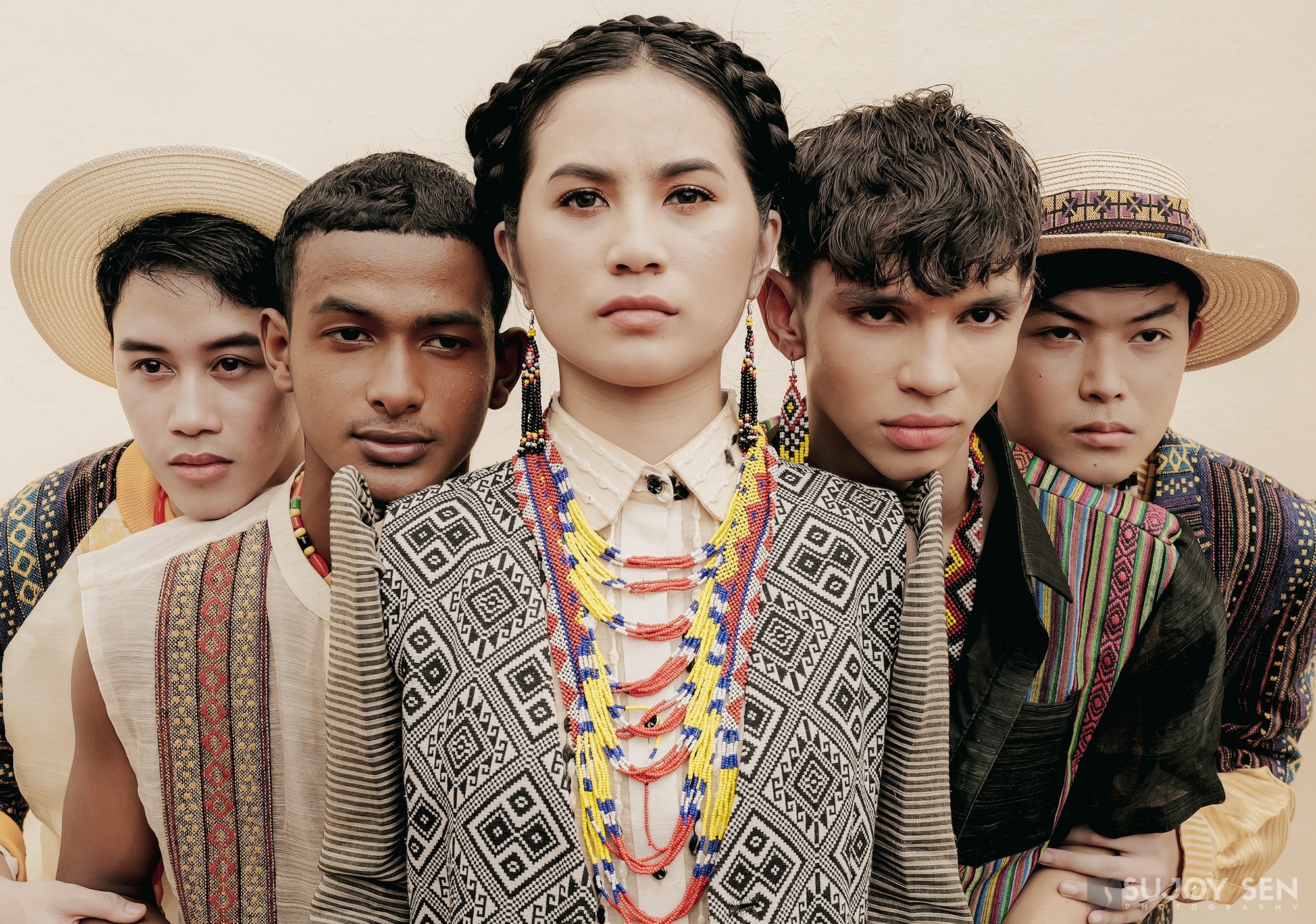 Peter Rian Casidsid pineapple fibre fashion, five models, Aklan Philippines